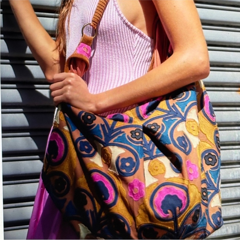 Free People Hypnotized Slouchy Colorful Tote